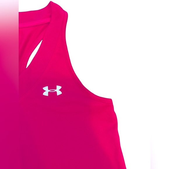 Under Armour HeatGear Sleeveless Tank Size Small Hot Pink VNeckline Racerback - Picture 2 of 10